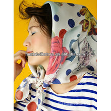 90x90cm digital print custom design silk scarf paris